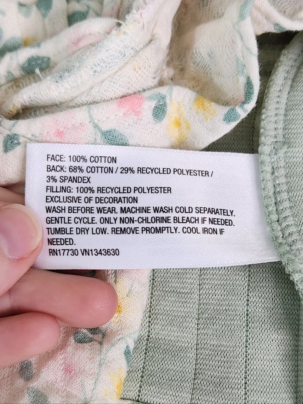 Cloud Island Quilted Mint Jacket & Floral Romper Set